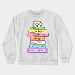 Bronte sisters book stack Crewneck Sweatshirt